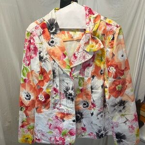 Coldwater Creek Multicolor Floral Blazer